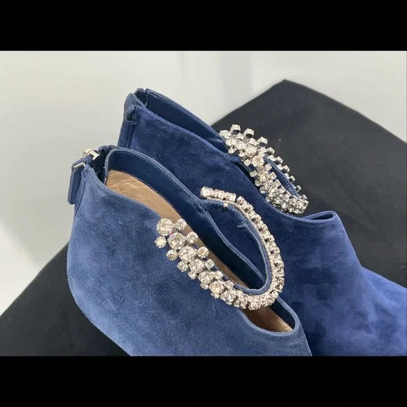 Authentic Jimmy Choo Women's Pop Blue Suede Leather Blaize 100 Boots Shoes ~38.5 - Picture 3 of 16